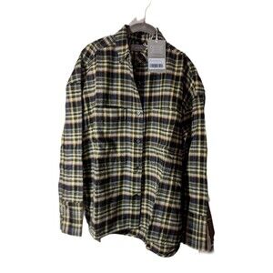 Everlane Women's Boxy Beech Plaid Flannel Shirt Size XS Button Relaxed Reg $98